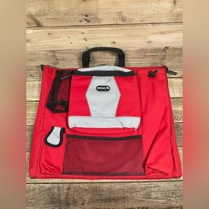 Ice Cap Cooler Shoulder Bag 15x18” Lrg Foldable Red Tote Travel Sports Cold Pack